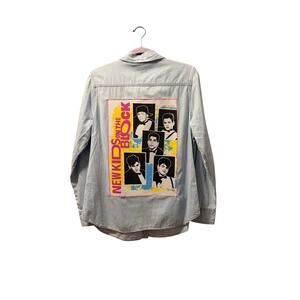 New kids on the block up cycle button up blouse women cotton